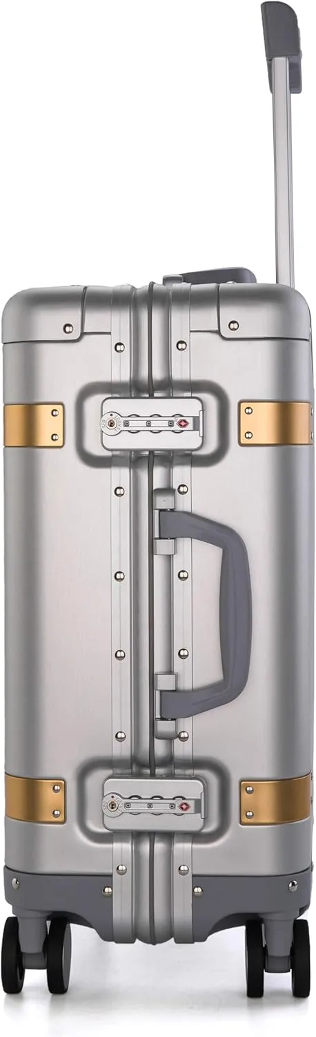 2021 All Aluminum Luggage Luxury Entire Hard Metal Case 20" Carry-On