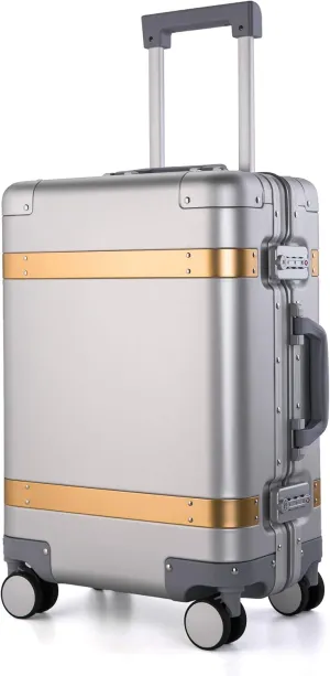 2021 All Aluminum Luggage Luxury Entire Hard Metal Case 20" Carry-On