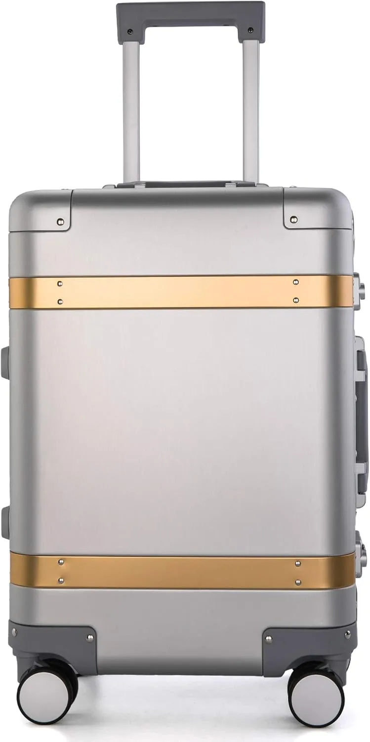 2021 All Aluminum Luggage Luxury Entire Hard Metal Case 20" Carry-On
