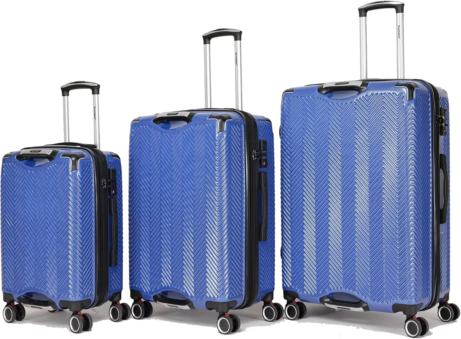 3 in 1 Large Capacity Travel Storage Expandable Suitcase Luggage Set - PC Material Suitcase Set Carry-On (20-25-29in) (BLUE)