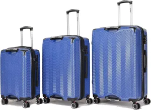 3 in 1 Large Capacity Travel Storage Expandable Suitcase Luggage Set - PC Material Suitcase Set Carry-On (20-25-29in) (BLUE)