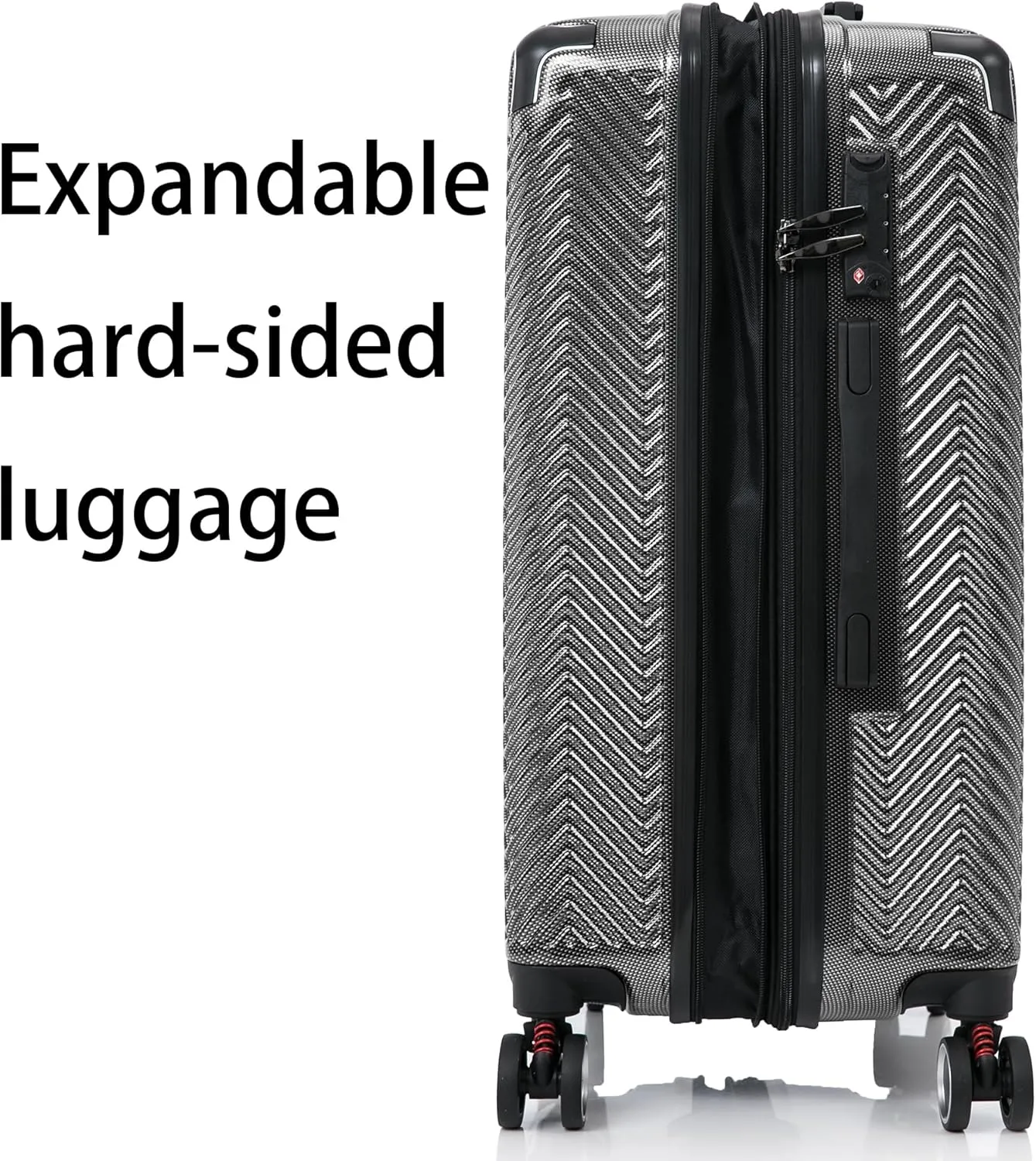 3 in 1 Large Capacity Travel Storage Expandable Suitcase Luggage Set - PC Material Suitcase Set Carry-On (20-25-29in) (GREY)