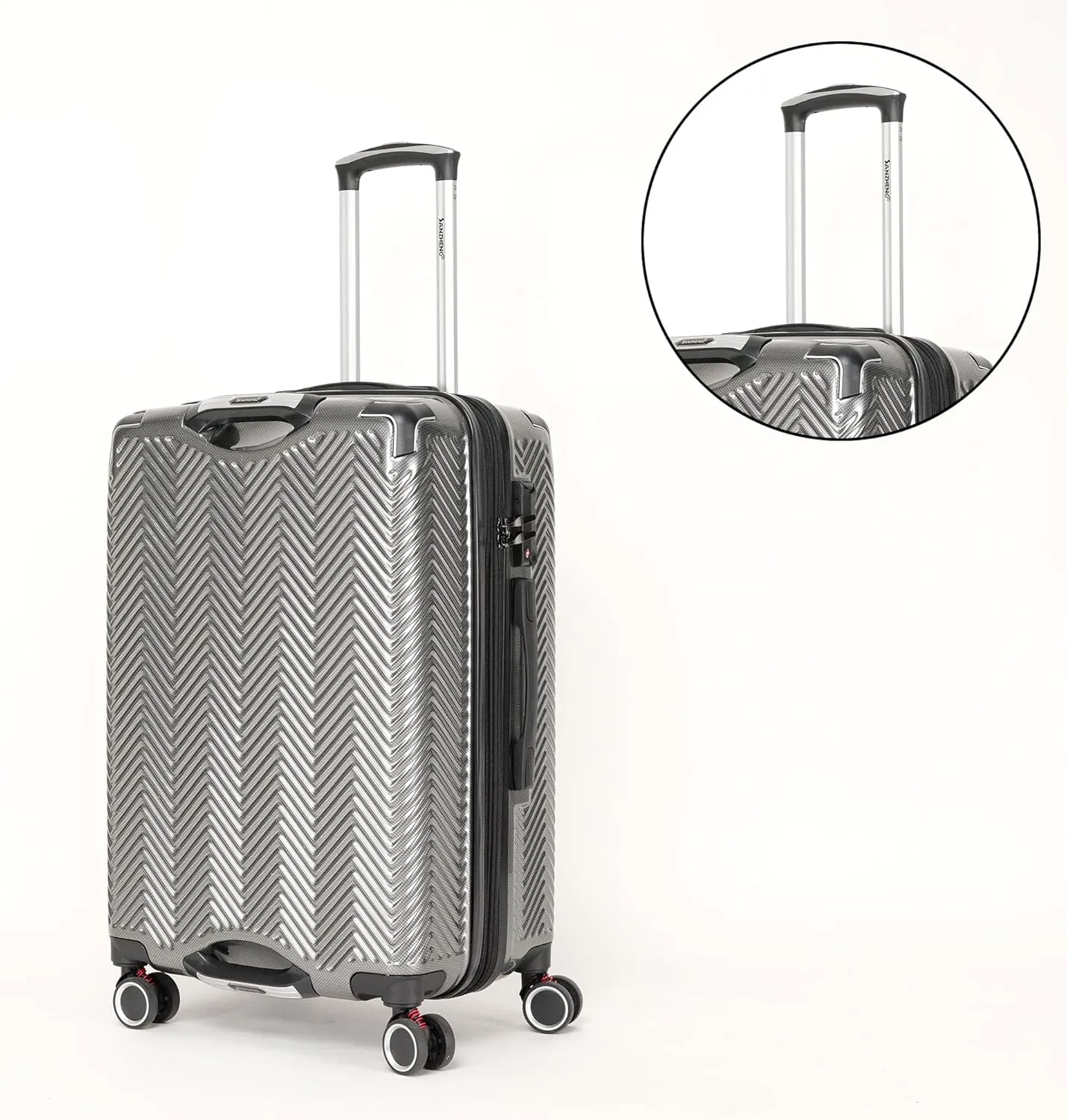 3 in 1 Large Capacity Travel Storage Expandable Suitcase Luggage Set - PC Material Suitcase Set Carry-On (20-25-29in) (GREY)