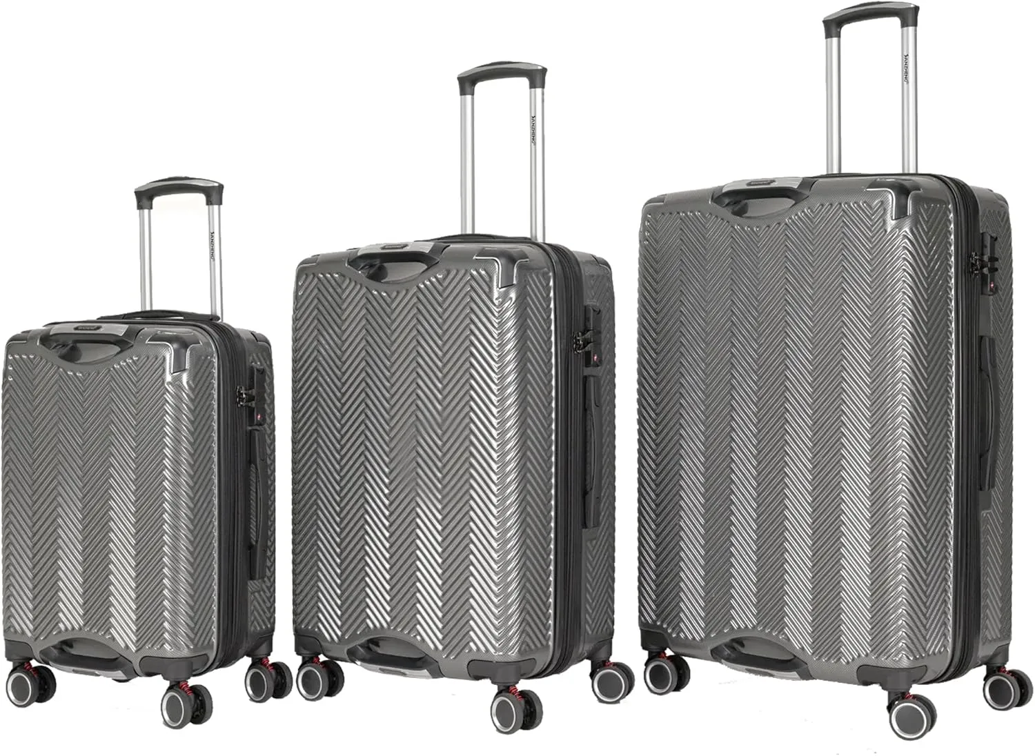 3 in 1 Large Capacity Travel Storage Expandable Suitcase Luggage Set - PC Material Suitcase Set Carry-On (20-25-29in) (GREY)
