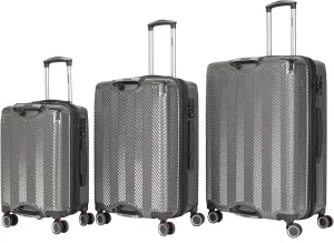 3 in 1 Large Capacity Travel Storage Expandable Suitcase Luggage Set - PC Material Suitcase Set Carry-On (20-25-29in) (GREY)