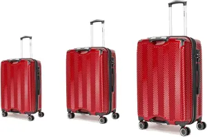 3 in 1 Large Capacity Travel Storage Expandable Suitcase Luggage Set - PC Material Suitcase Set Carry-On (20-25-29in) (WINE)