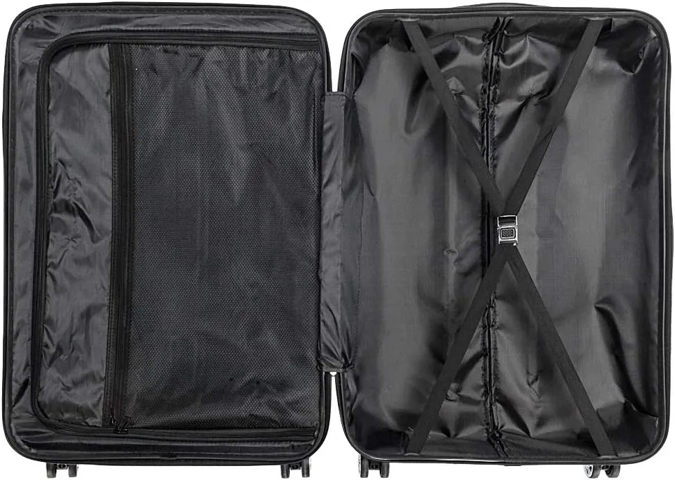 3-in-1 Multifunctional Large Capacity Traveling Storage Suitcase, Luggage Set ABS Suitcase 3 Piece Set with TSA Lock Spinner Wheels 20" 24" 28", 3-in-1 Dark Blue Luggage