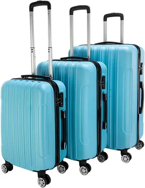 3-in-1 Multifunctional Large Capacity Traveling Storage Suitcase, Luggage Set Plastic Metal Suitcase 3 Piece Set with TSA Lock Spinner Wheels 20" 24" 28", 3-in-1 Biue Luggage