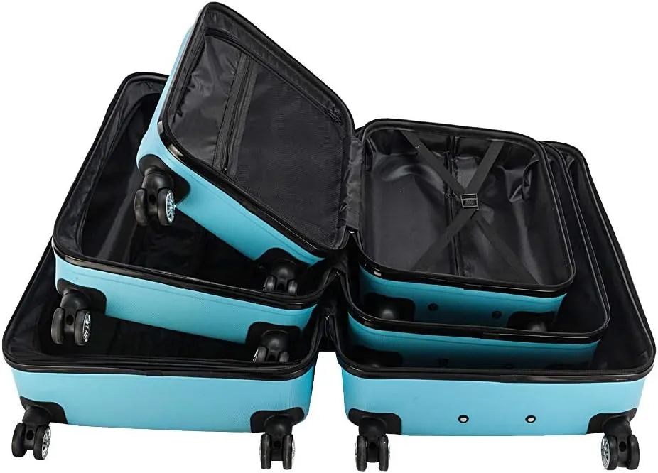 3-in-1 Multifunctional Large Capacity Traveling Storage Suitcase, Luggage Set Plastic Metal Suitcase 3 Piece Set with TSA Lock Spinner Wheels 20" 24" 28", 3-in-1 Biue Luggage
