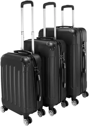 3-in-1 Multifunctional Large Capacity Traveling Storage Suitcase, Luggage Set Plastic Metal Suitcase 3 Piece Set with TSA Lock Spinner Wheels 20" 24" 28", 3-in-1 Black Luggage