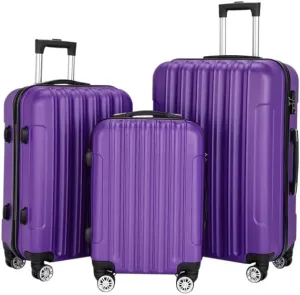 3-in-1 Multifunctional Large Capacity Traveling Storage Suitcase Luggage Set Purple, Bohannan-416-35884937