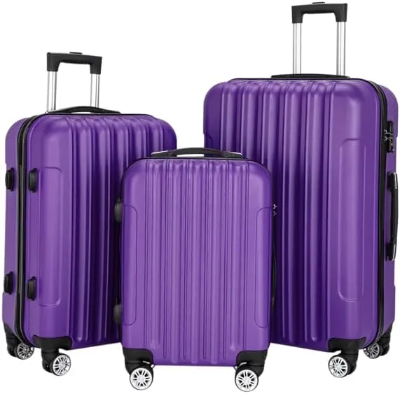 3-in-1 Multifunctional Large Capacity Traveling Storage Suitcase Luggage Set Purple, Bohannan-416-35884937