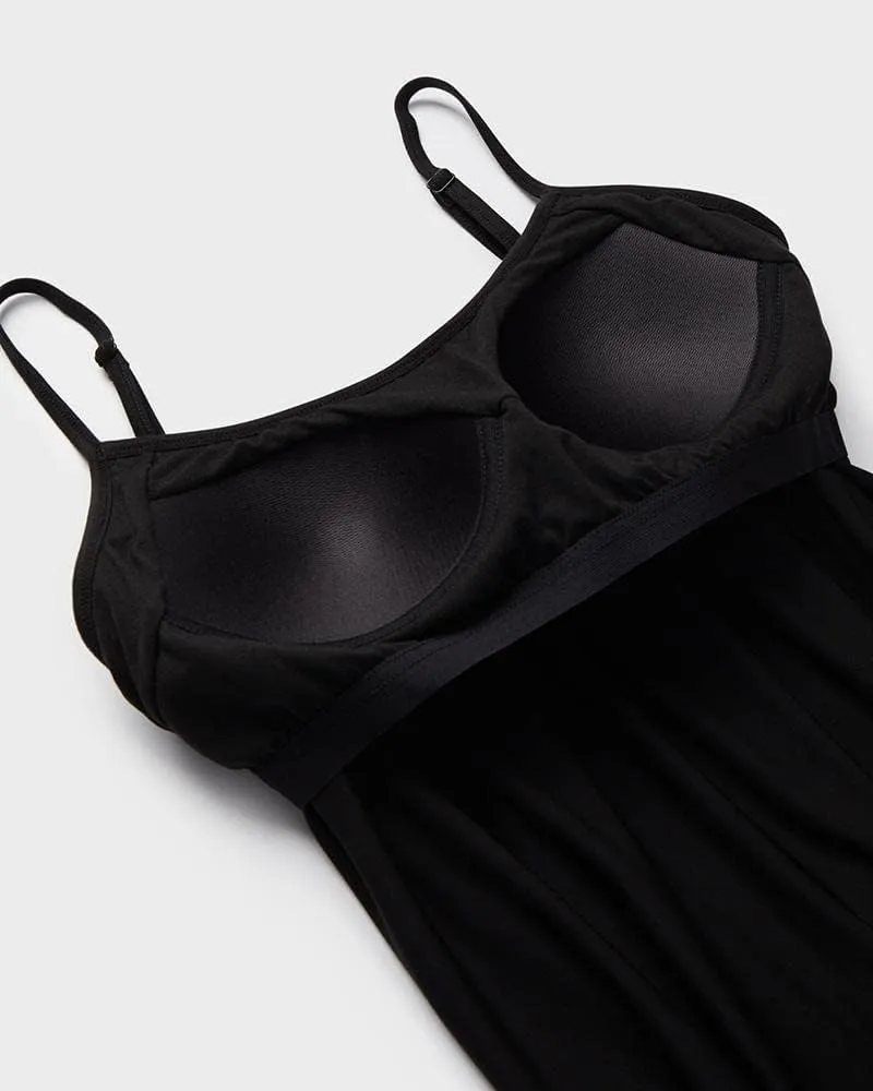 32 DEGREES Cool Womens Flowly Relaxed Lounge Built-in Cups Shelf Bra Tank Cami Black