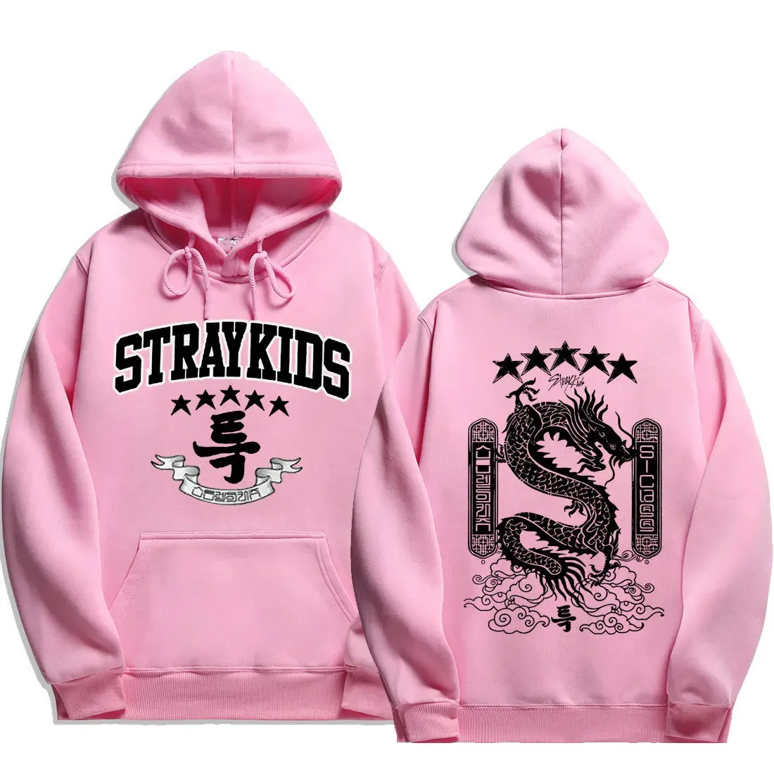 5 Star Dragon Hoodies Women Men Autumn Winter Kpop Popular Korean Style Streetwear Thick Fleece Long Sleeves Soft Sweatshirts
