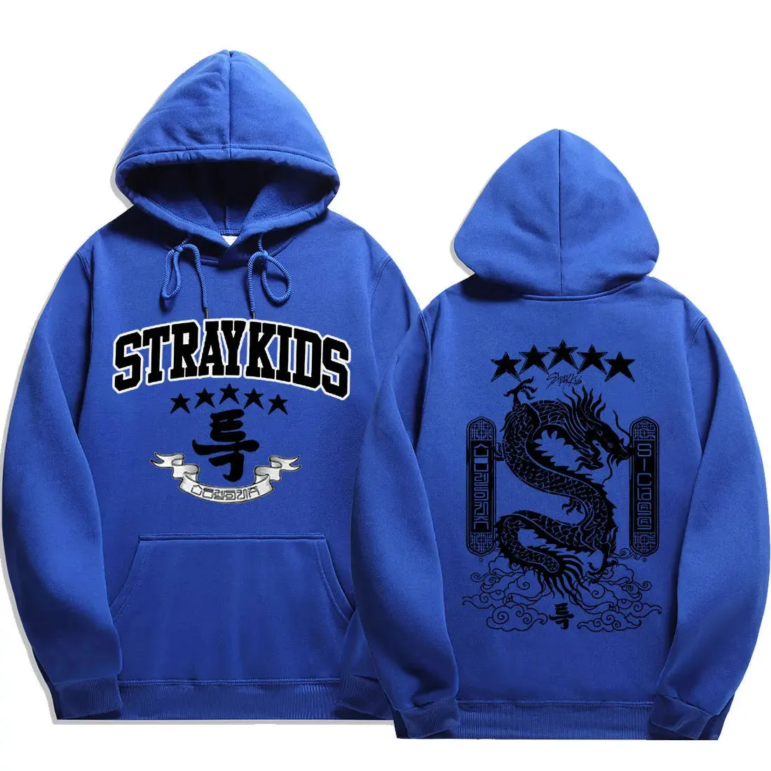 5 Star Dragon Hoodies Women Men Autumn Winter Kpop Popular Korean Style Streetwear Thick Fleece Long Sleeves Soft Sweatshirts