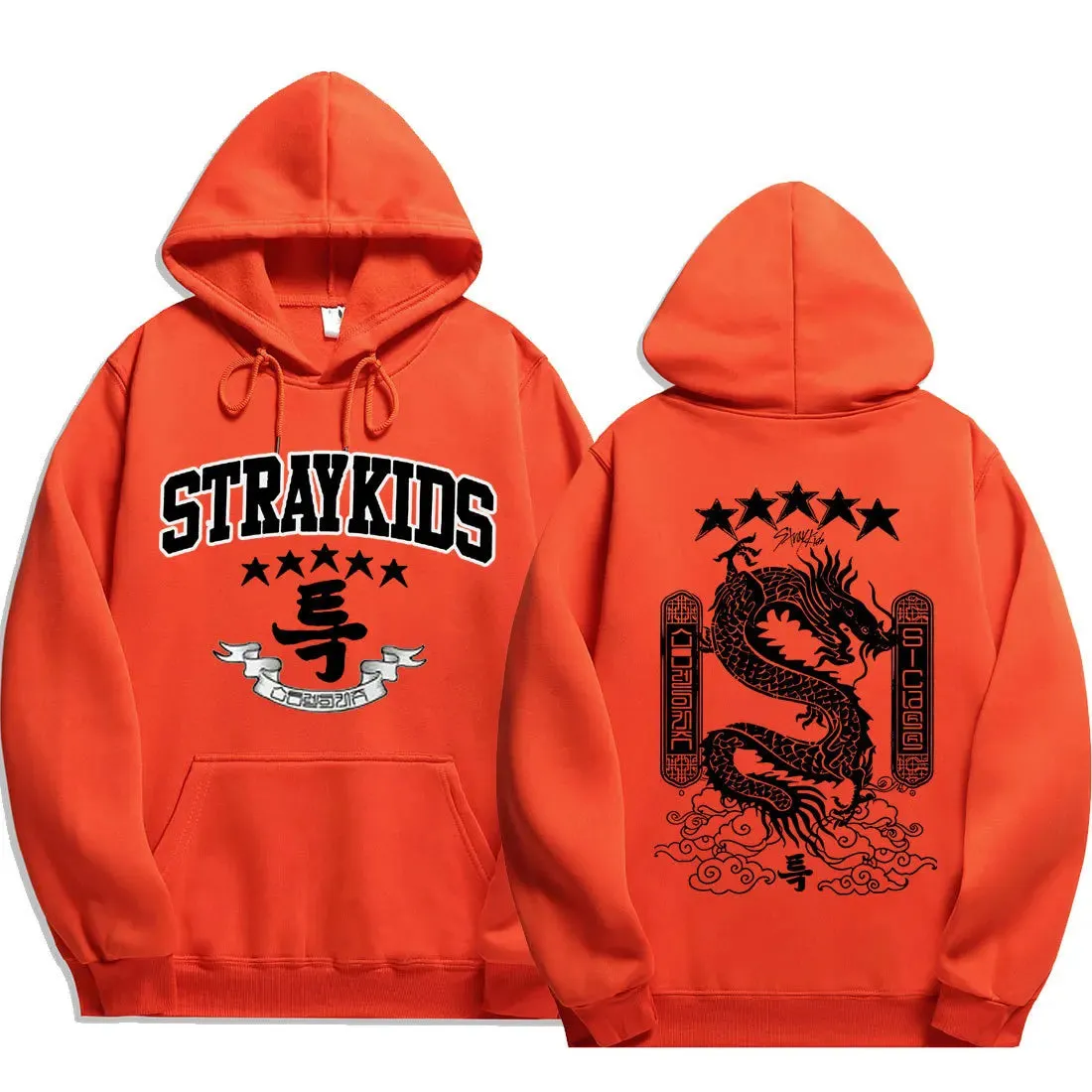 5 Star Dragon Hoodies Women Men Autumn Winter Kpop Popular Korean Style Streetwear Thick Fleece Long Sleeves Soft Sweatshirts