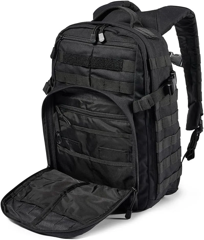 5.11 Tactical Backpack  Rush 12 2.0  Military Molle Pack, CCW with Multiple Compartments, 24 Liter, Small, Style 56561, Black