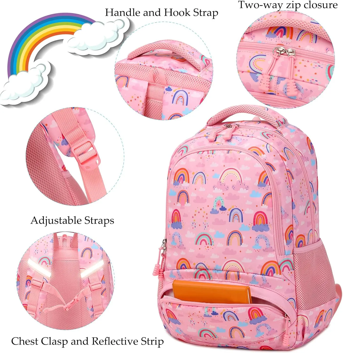 Backpack Unicorn for Girls School Preschool Backpack for Girls 3 IN 1 School Bookpack Set with Lunch Bag Pencil Bag