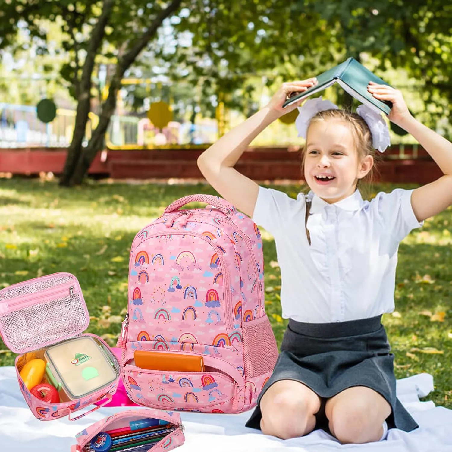 Backpack Unicorn for Girls School Preschool Backpack for Girls 3 IN 1 School Bookpack Set with Lunch Bag Pencil Bag