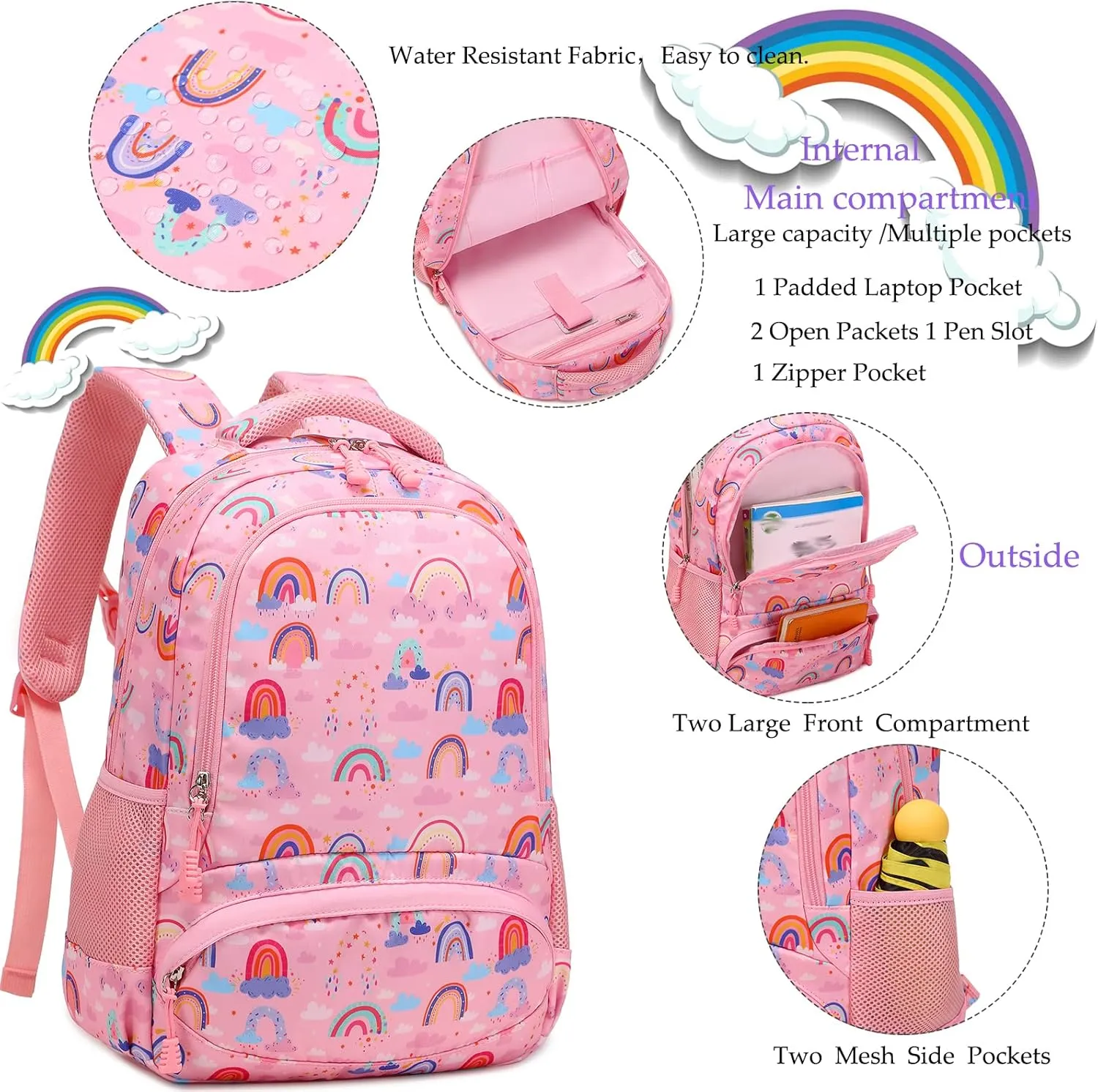 Backpack Unicorn for Girls School Preschool Backpack for Girls 3 IN 1 School Bookpack Set with Lunch Bag Pencil Bag