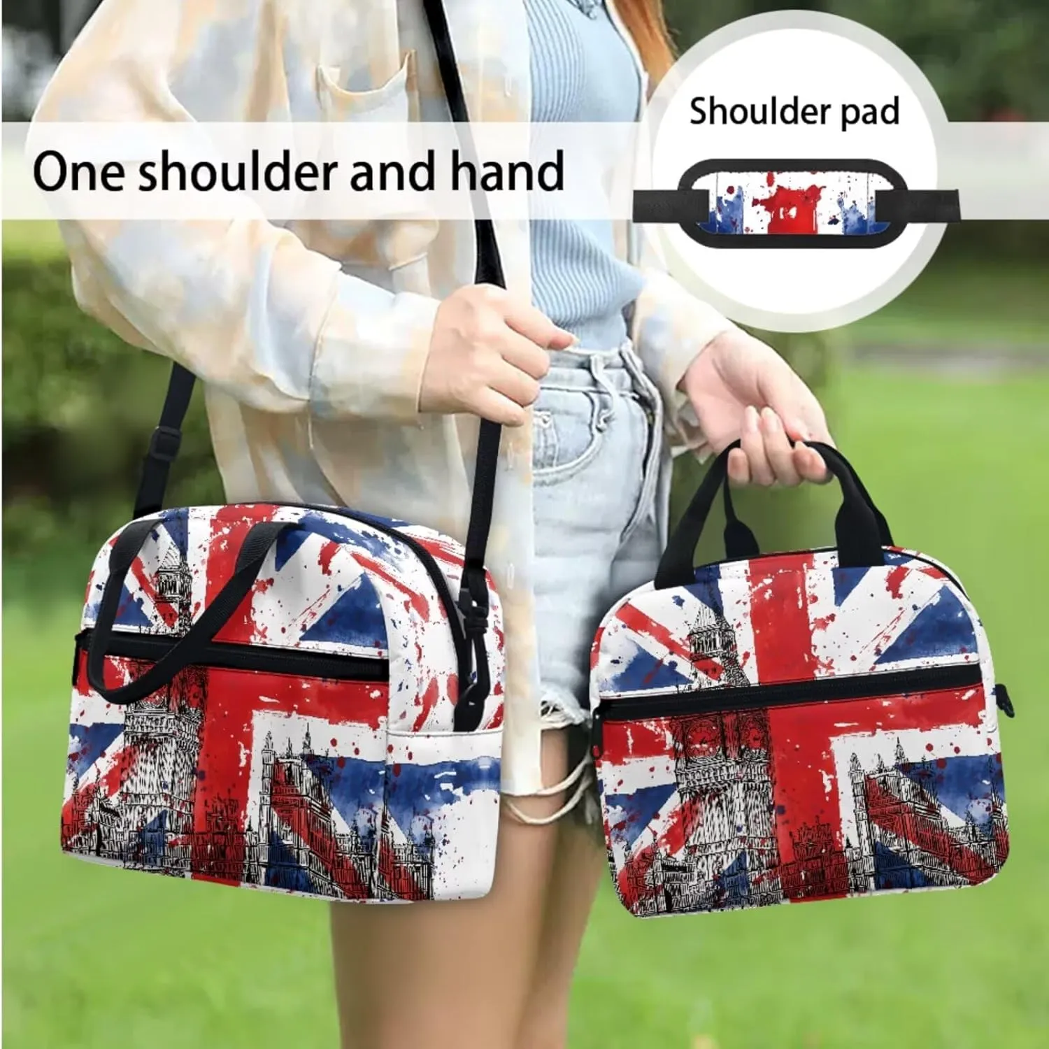 Backpacks for Boys Girls, British Flag 3 in 1 Bookbag with Insulated Lunch Box Pencil Case for Elementary Middle High School Student