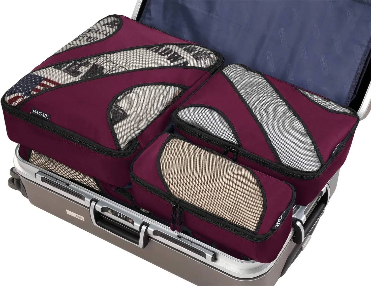 BAGAIL 6 Set Packing Cubes,Travel Luggage Packing Organizers