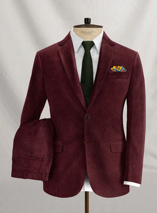 Berry Wine Corduroy Suit