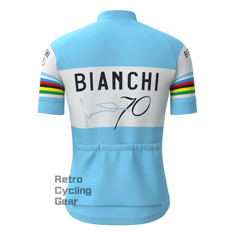 Bianchi Water Blue Retro Short Sleeve Cycling Kit