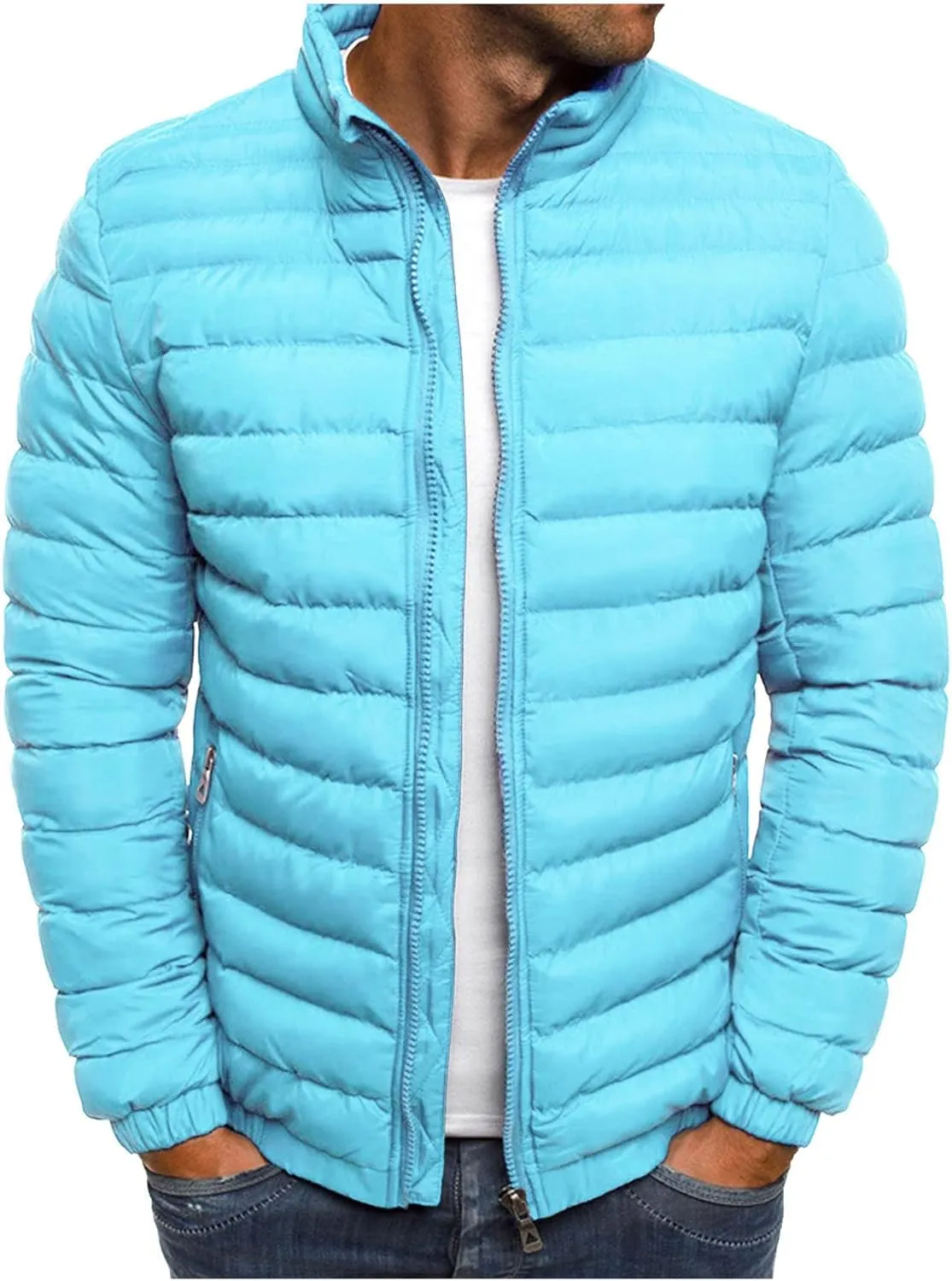 BIFUTON Jackets for Men, Men's Puffer Jacket Lightweight Warm Winter Down jacket Warm Ski Hiking Travel Quilted Coats Outwear