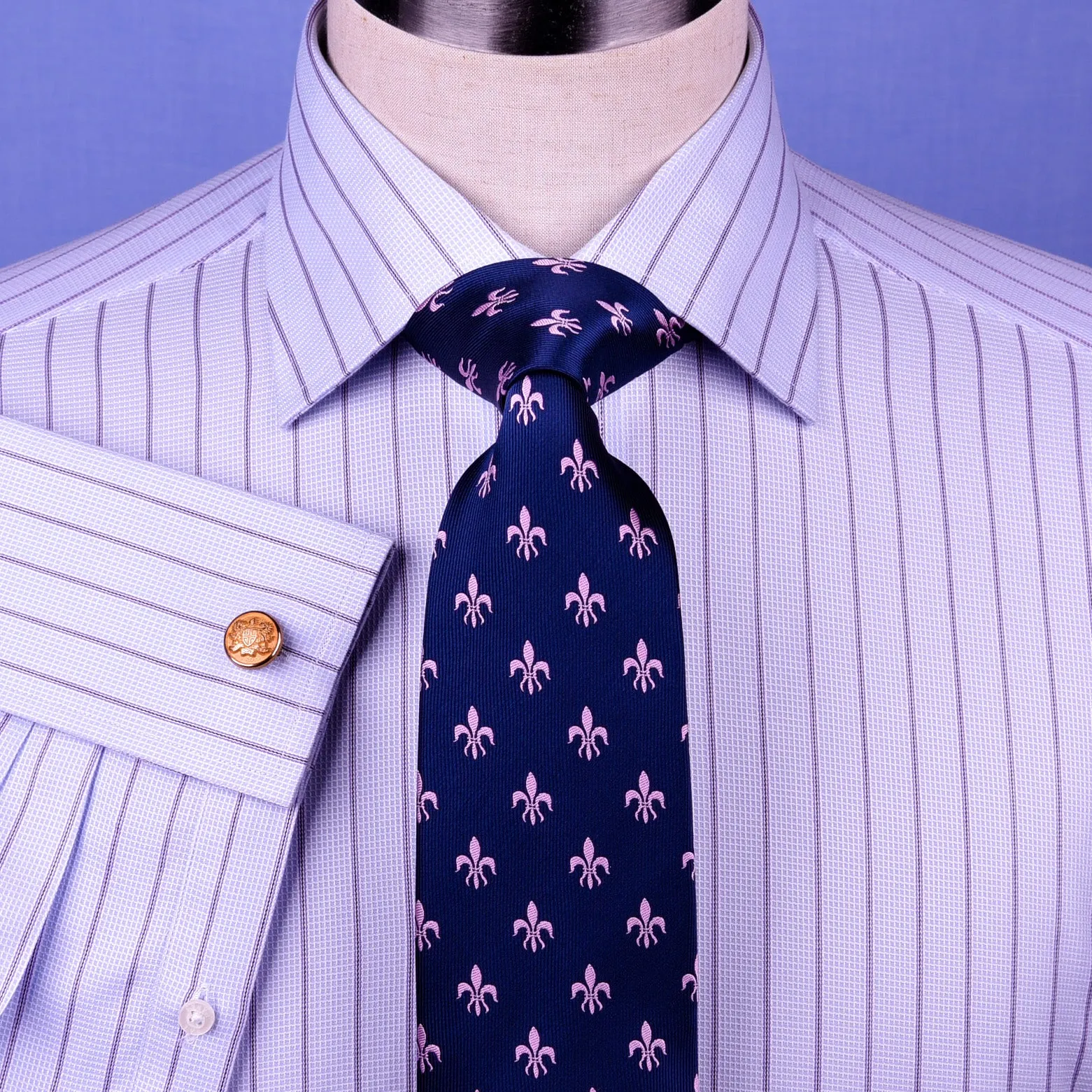 Blue Striped Dress Shirt Formal Business Designer Stripes Stylish Fashion