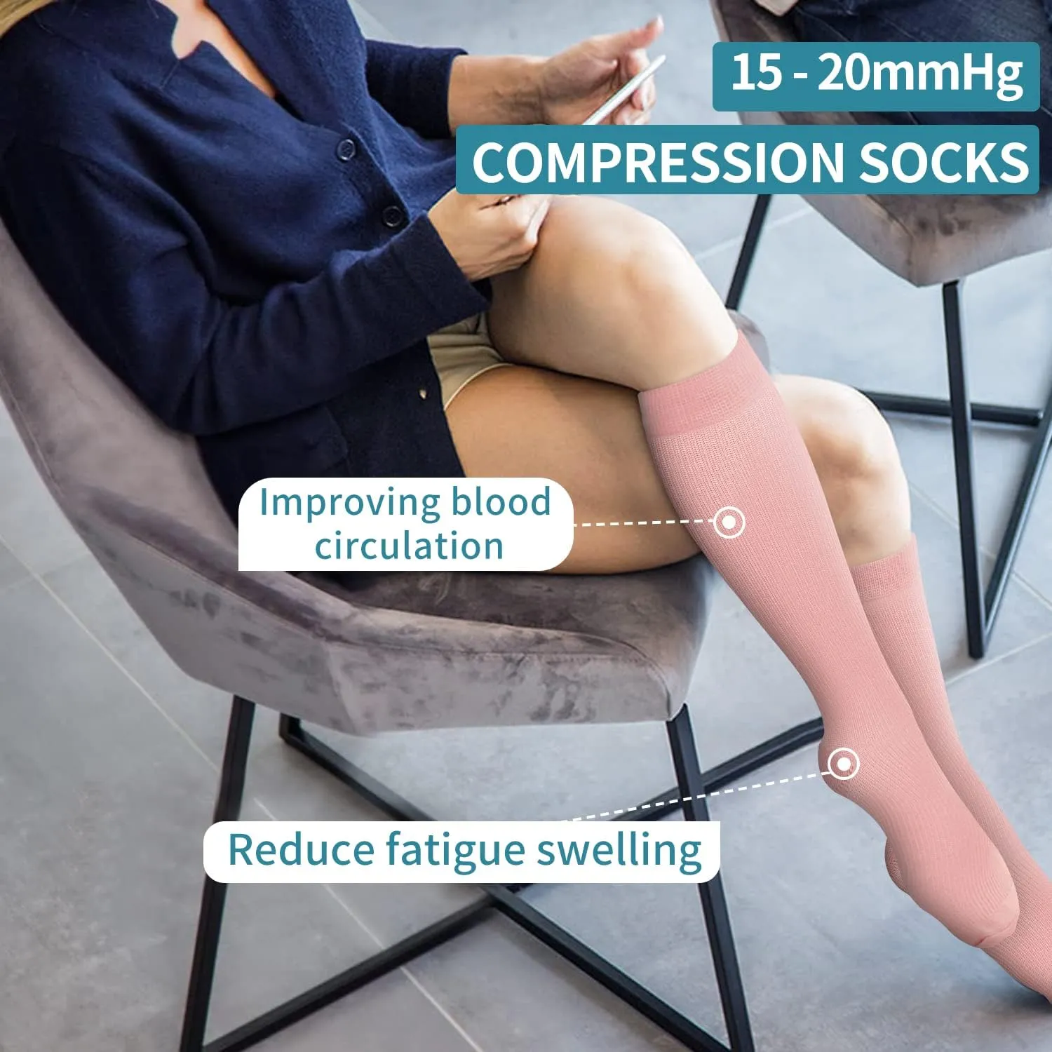 BLUEENJOY Compression Socks for Women & Men (3 pairs) - Best Support for Nurses, Running, Hiking, Recovery & Flight Socks