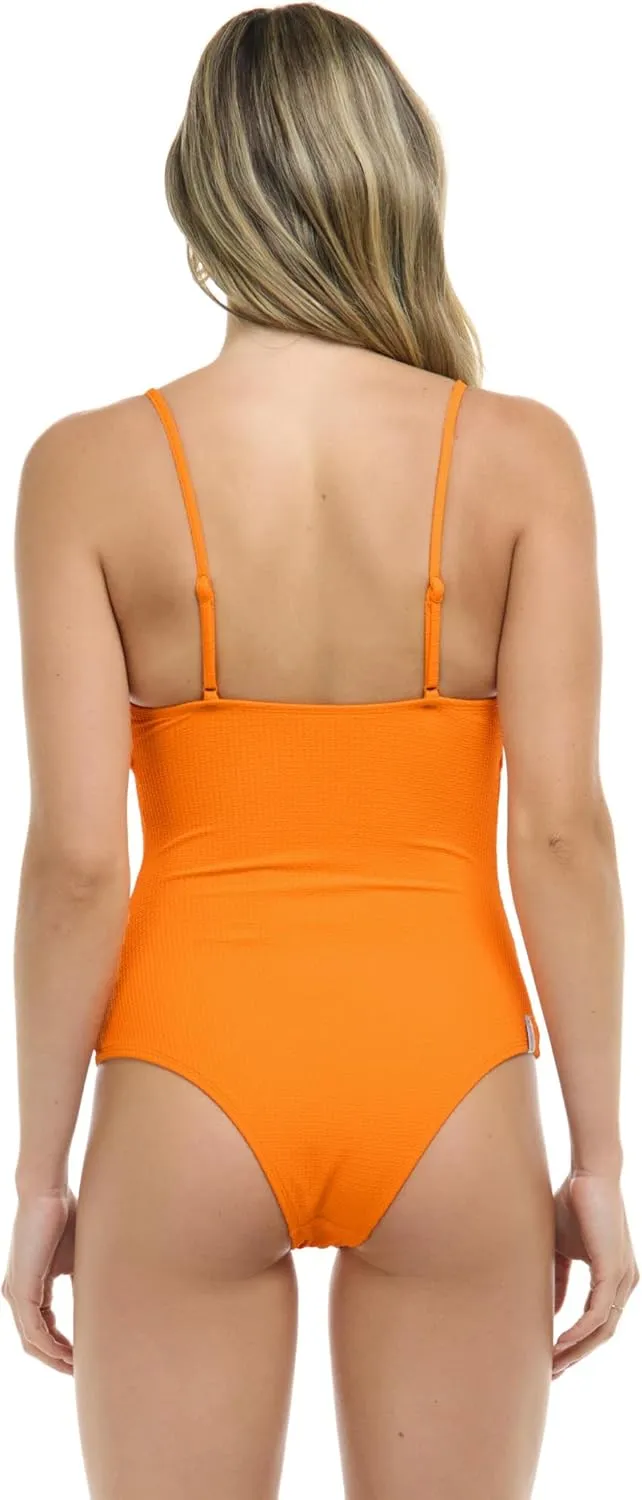 Body Glove Women's Maddie V-Neck One-Piece Swimsuit with Cut-Out and Ring Detail