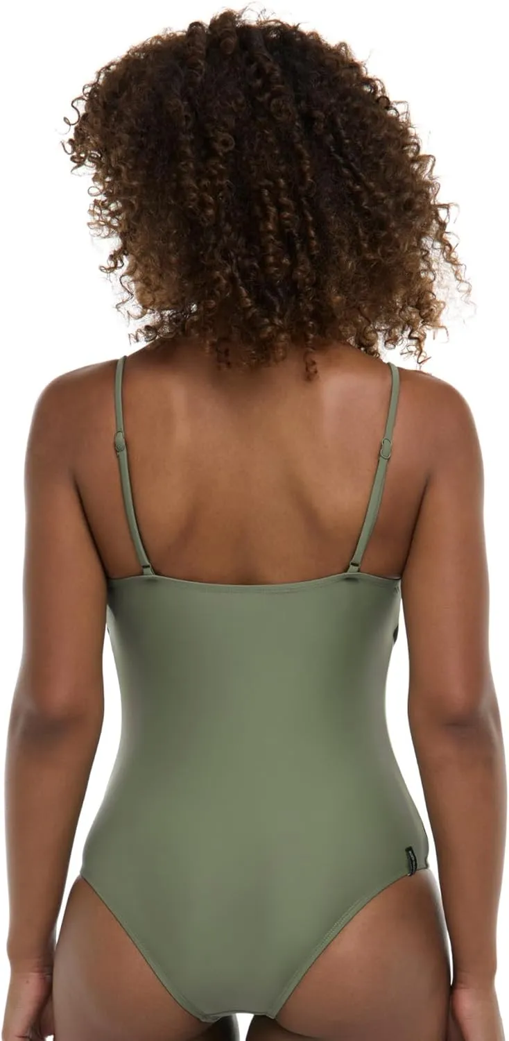 Body Glove Women's Maddie V-Neck One-Piece Swimsuit with Cut-Out and Ring Detail