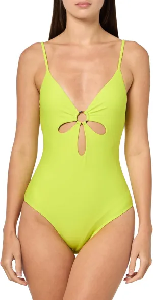 Body Glove Women's Maddie V-Neck One-Piece Swimsuit with Cut-Out and Ring Detail