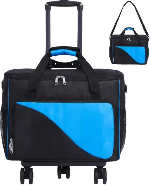 Bowling Ball Bag 2 Ball Bowling Bag with Wheels for Bowling Accessories Equipment Roller Bag with Shoe Pocket Foam Ball Holder Detachable Double Two Ball Bowling Bag Gift for Men Bowling Lover Player