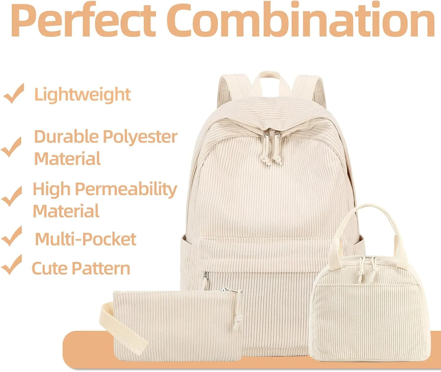 CAMTOP Backpack for School Kids Cute Backpacks for Girls Elementary Lighweight Bookbag with Lunch Box Pencil Case 3 in 1