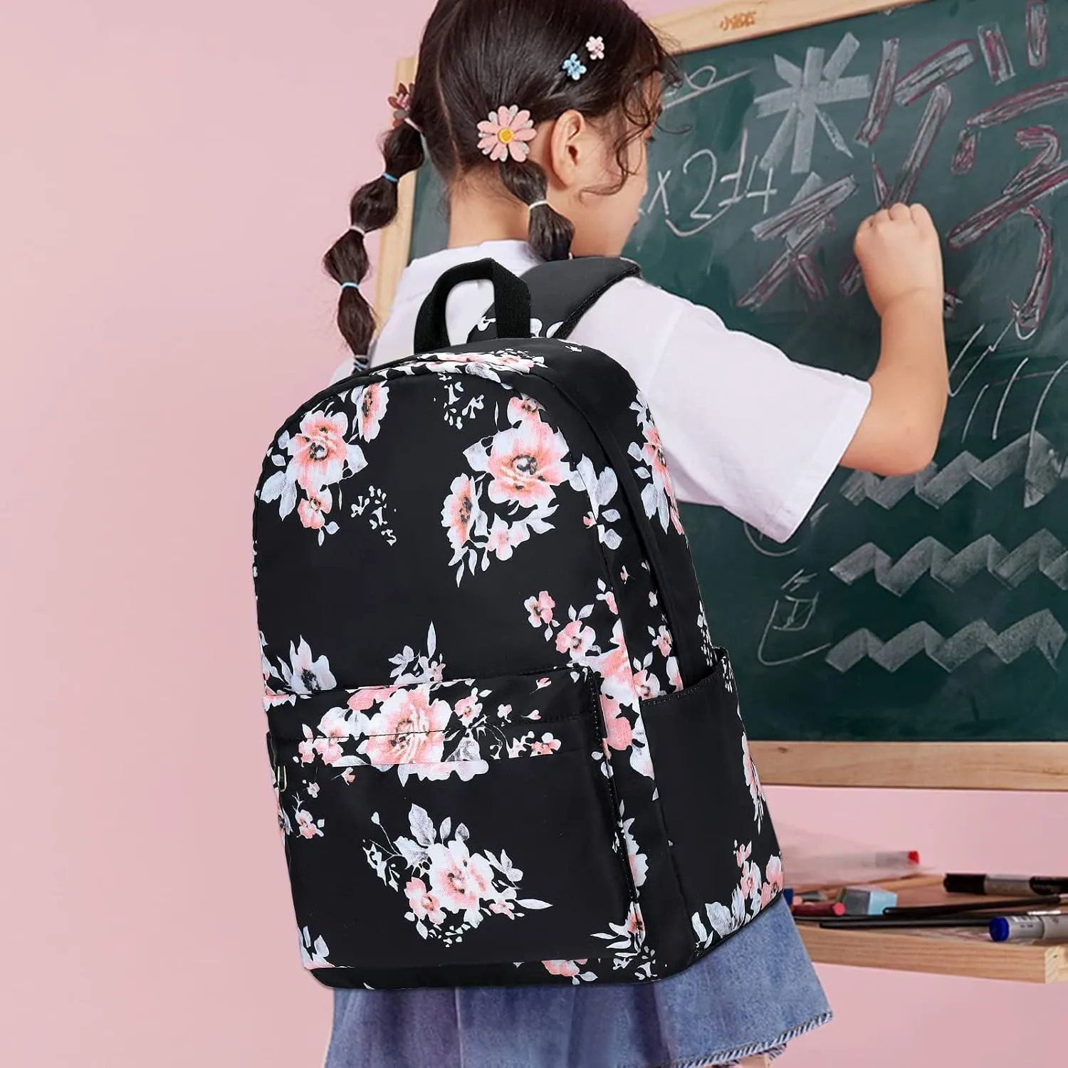 CAMTOP Backpack for School Kids Cute Backpacks for Girls Elementary Lighweight Bookbag with Lunch Box Pencil Case 3 in 1