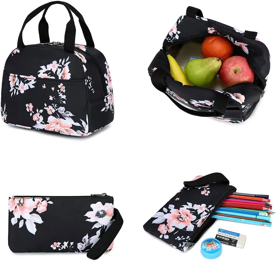 CAMTOP Backpack for School Kids Cute Backpacks for Girls Elementary Lighweight Bookbag with Lunch Box Pencil Case 3 in 1