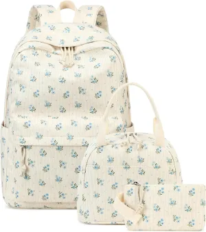 CAMTOP Backpack for School Kids Cute Backpacks for Girls Elementary Lighweight Bookbag with Lunch Box Pencil Case 3 in 1