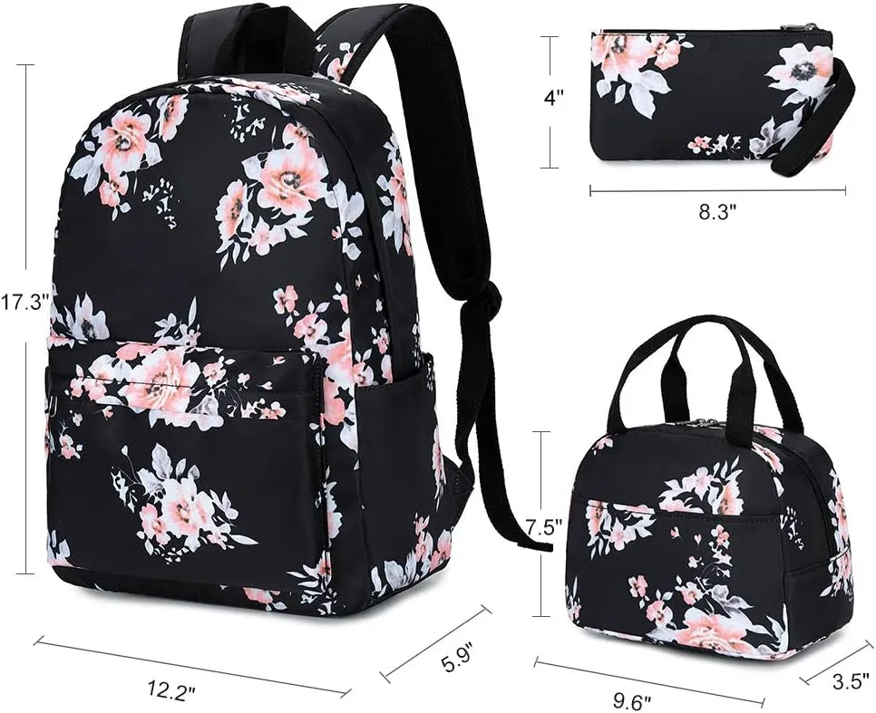CAMTOP Backpack for School Kids Cute Backpacks for Girls Elementary Lighweight Bookbag with Lunch Box Pencil Case 3 in 1