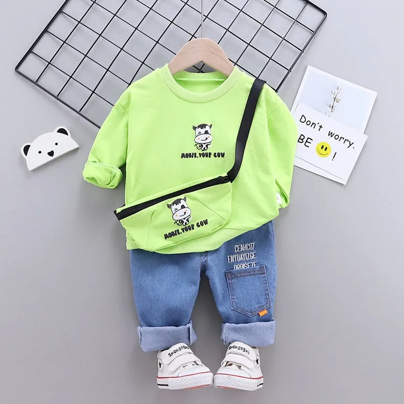 Cartoon Animal Design  Warm Sweater Pants For Kids