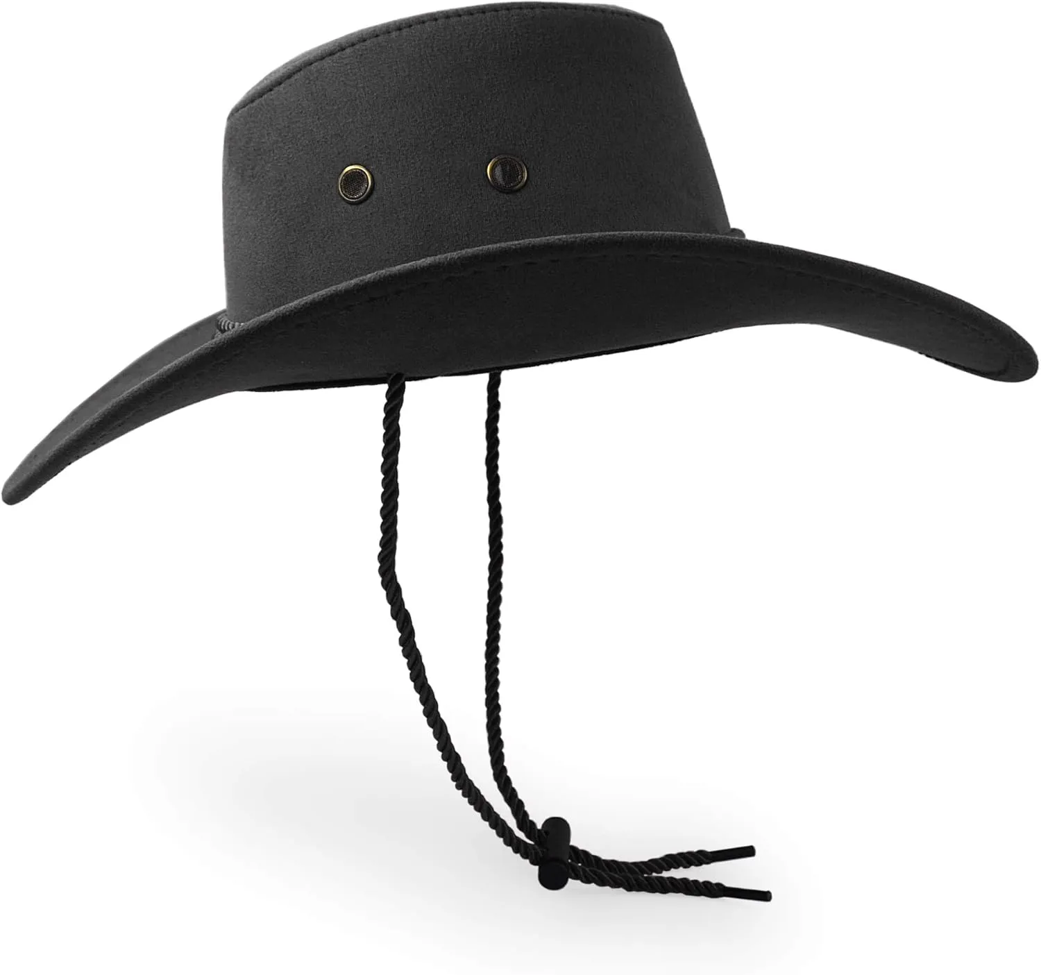 Cowboy Hat, Sun Hat Faux Felt Leather Suede Travel Cap Western Hat Outdoor Sun Protect