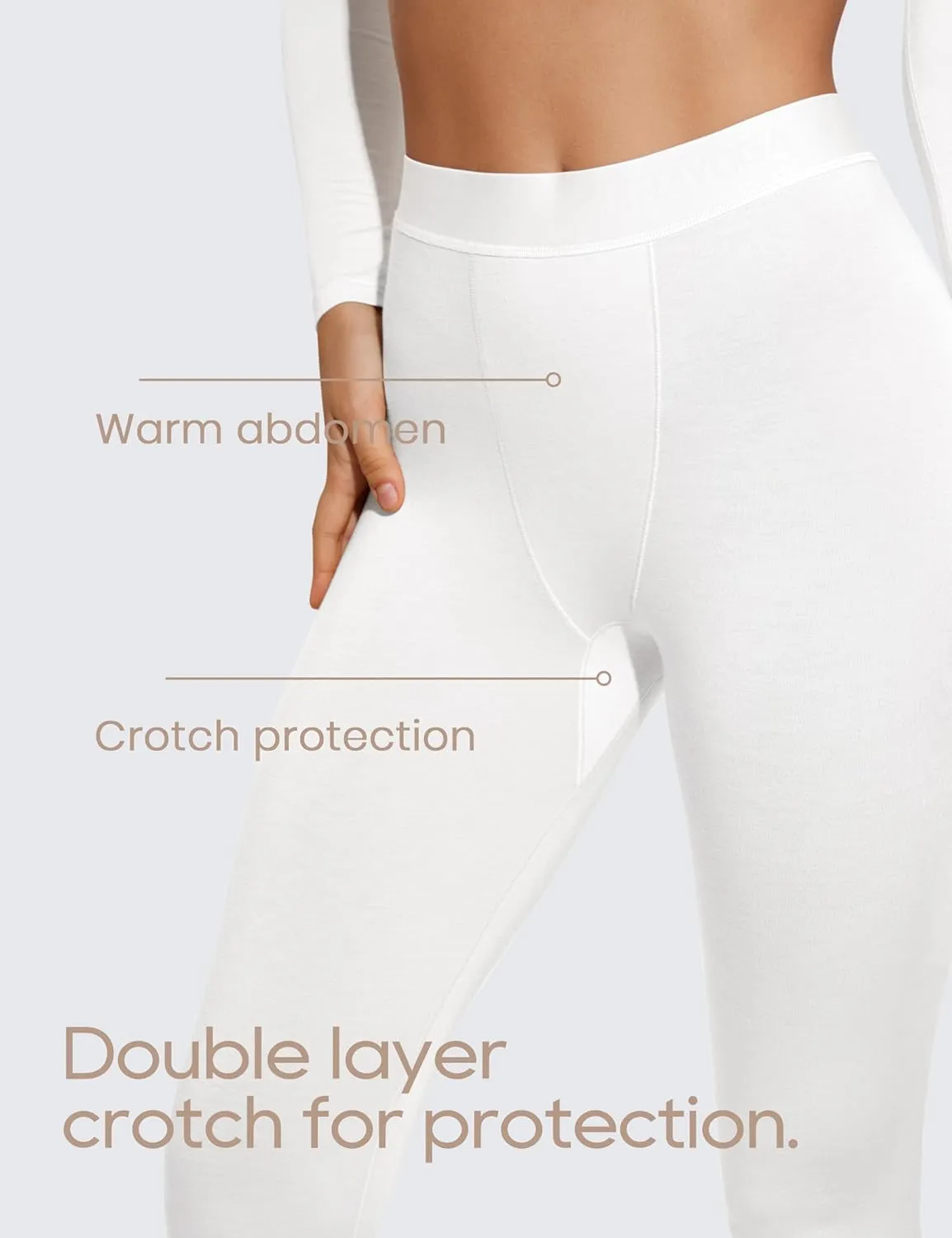 CRZ YOGA Soft Thermal Underwear Sets for Women Lightweight Long Johns Base Layer Pajamas Warm Top Bottom