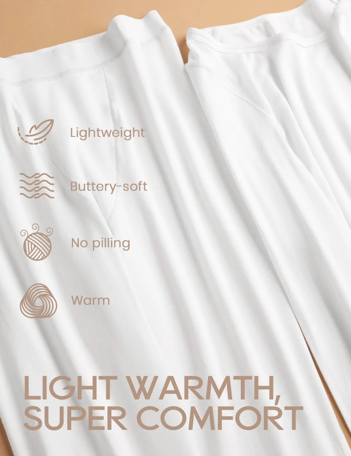 CRZ YOGA Soft Thermal Underwear Sets for Women Lightweight Long Johns Base Layer Pajamas Warm Top Bottom