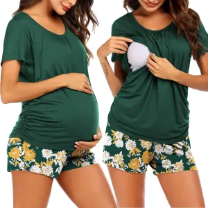 Ekouaer Womens Maternity Pajamas Nursing Pjs for Breastfeeding Soft Postpartum Lounge Sets Sleepwear Layer Pregnancy Clothes