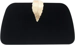 Elegant Velvet Evening Dinner Handbag Clutch Bag Chain Crossbody Bag Leaf Buckle Handbag Wedding Party Prom Purse