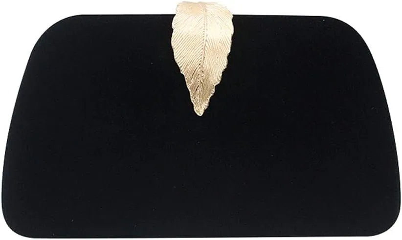 Elegant Velvet Evening Dinner Handbag Clutch Bag Chain Crossbody Bag Leaf Buckle Handbag Wedding Party Prom Purse