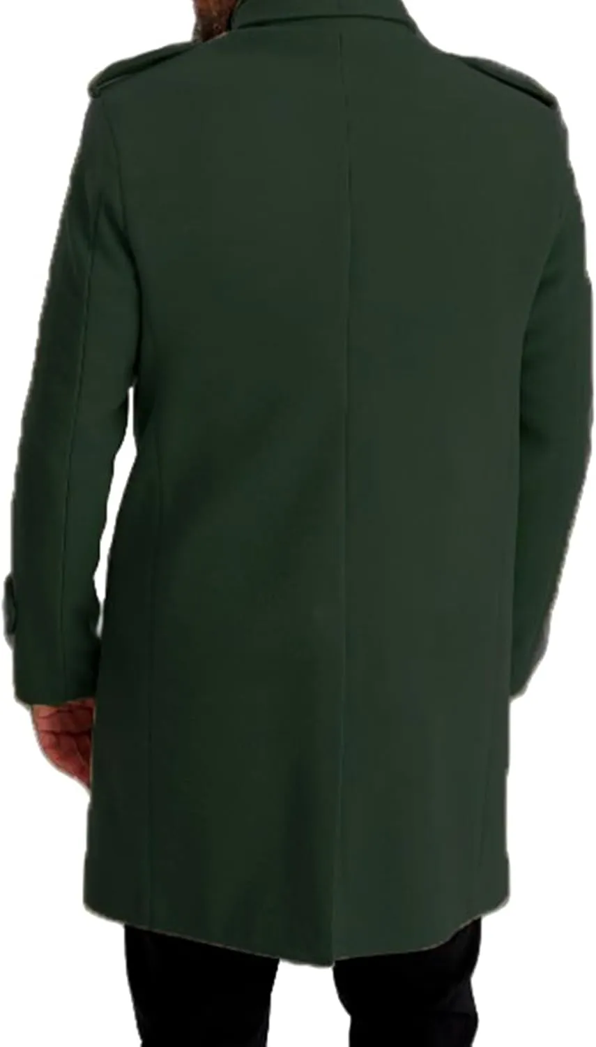 evzosrz Mens Trench Coat Slim Fit Stand Collar Business Warm Lapel Single Breasted Pea Coat Warm Soft Fall Winter Overcoat
