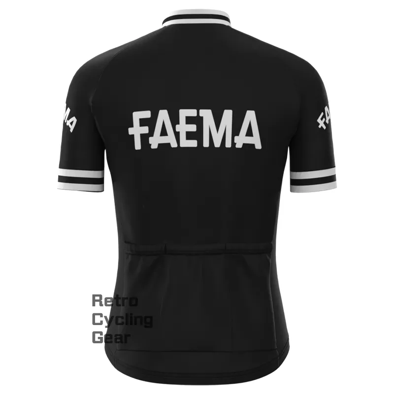 FAEMA Black Retro Short Sleeve Cycling Kit