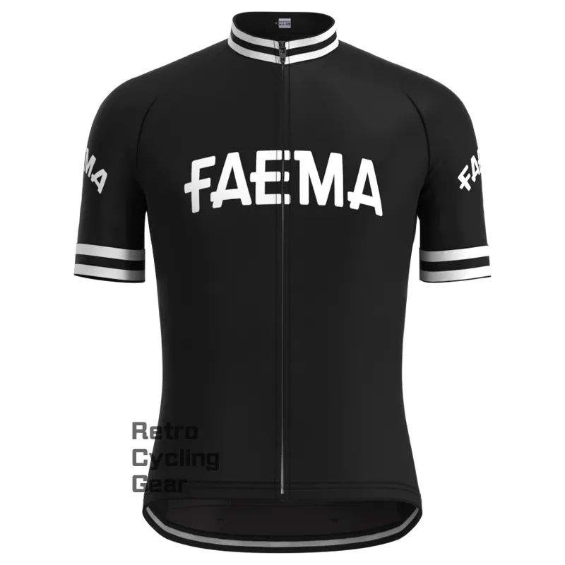 FAEMA Black Retro Short Sleeve Cycling Kit
